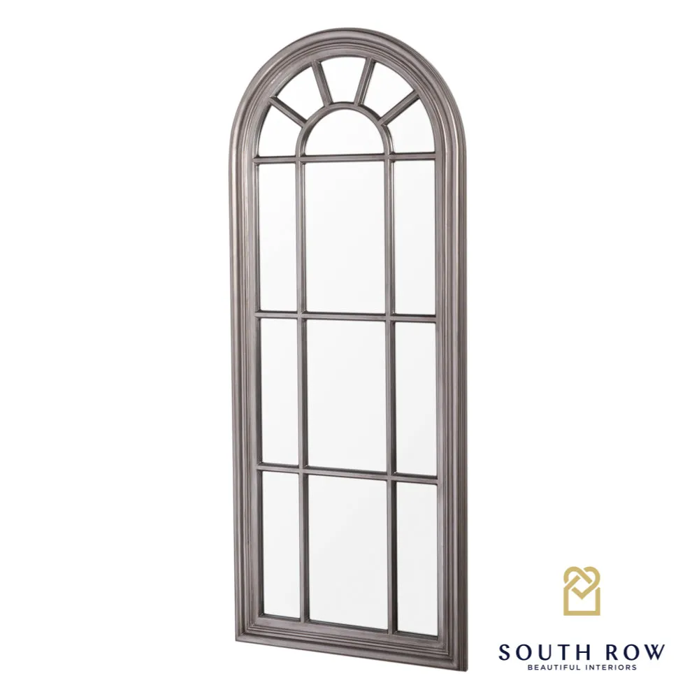 Palladian Window Mirror Large Antique Silver