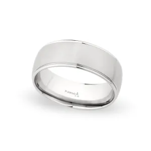 Palladium 8mm Brushed Satin Polished Edged Band