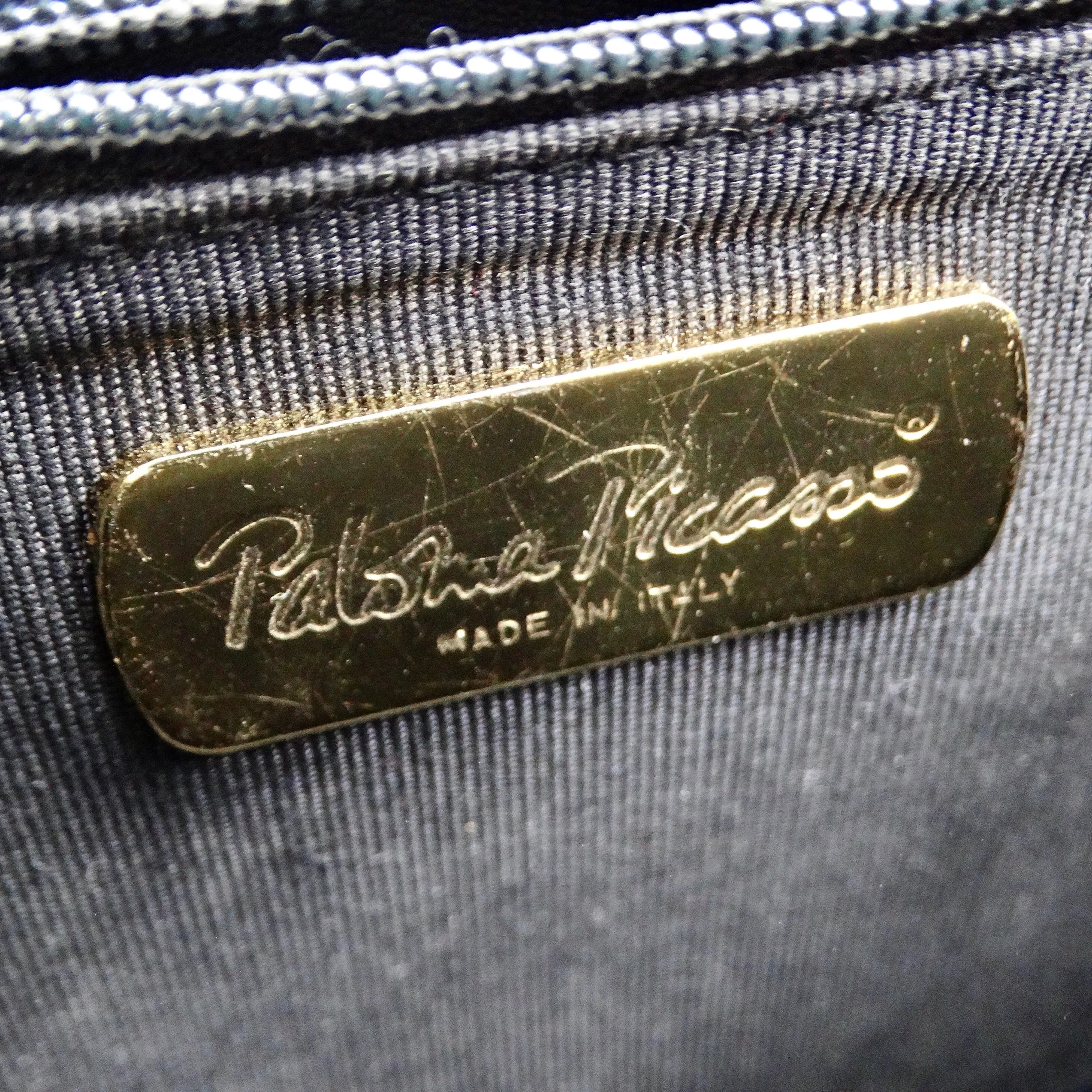Paloma Picasso 1980s Black Leather Shoulder Bag