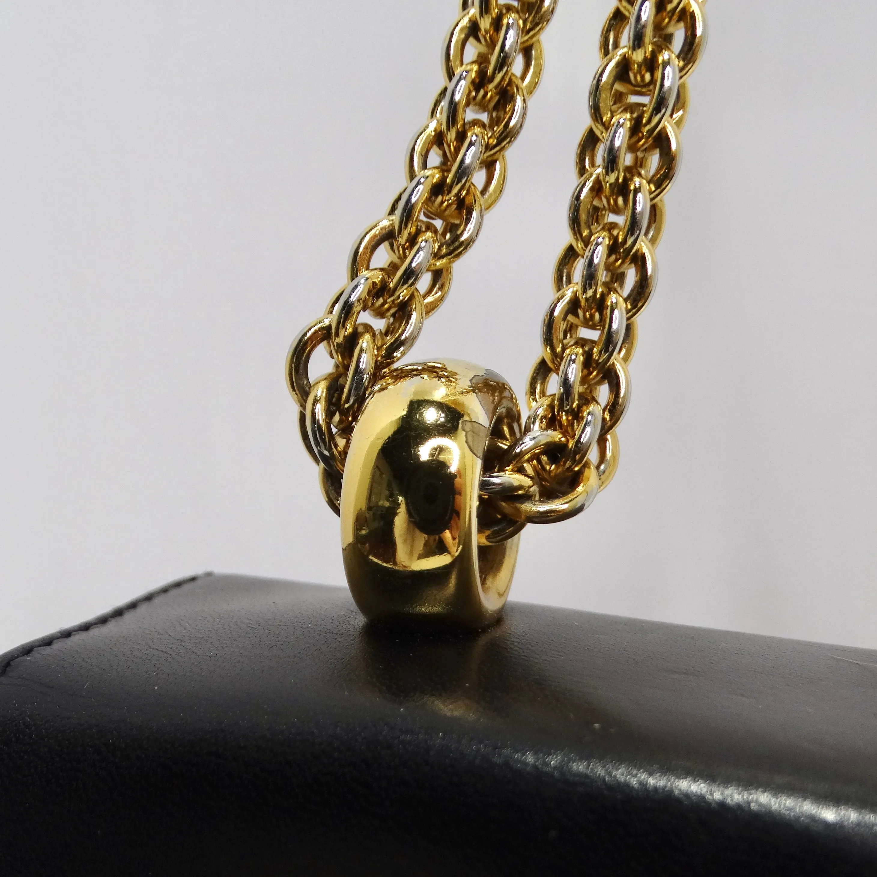 Paloma Picasso 1980s Black Leather Shoulder Bag