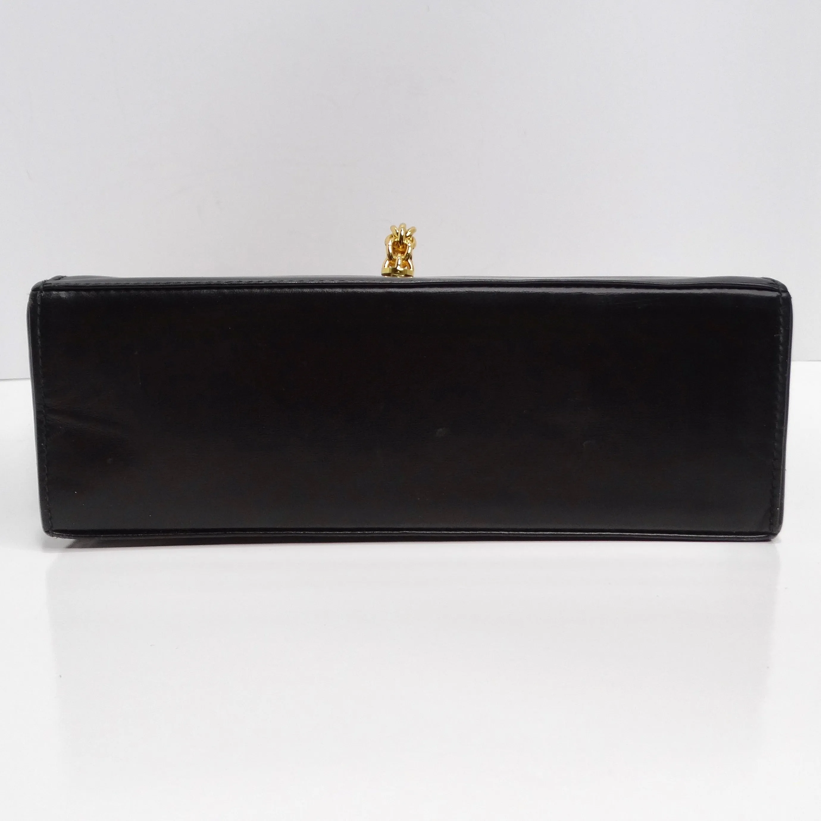 Paloma Picasso 1980s Black Leather Shoulder Bag