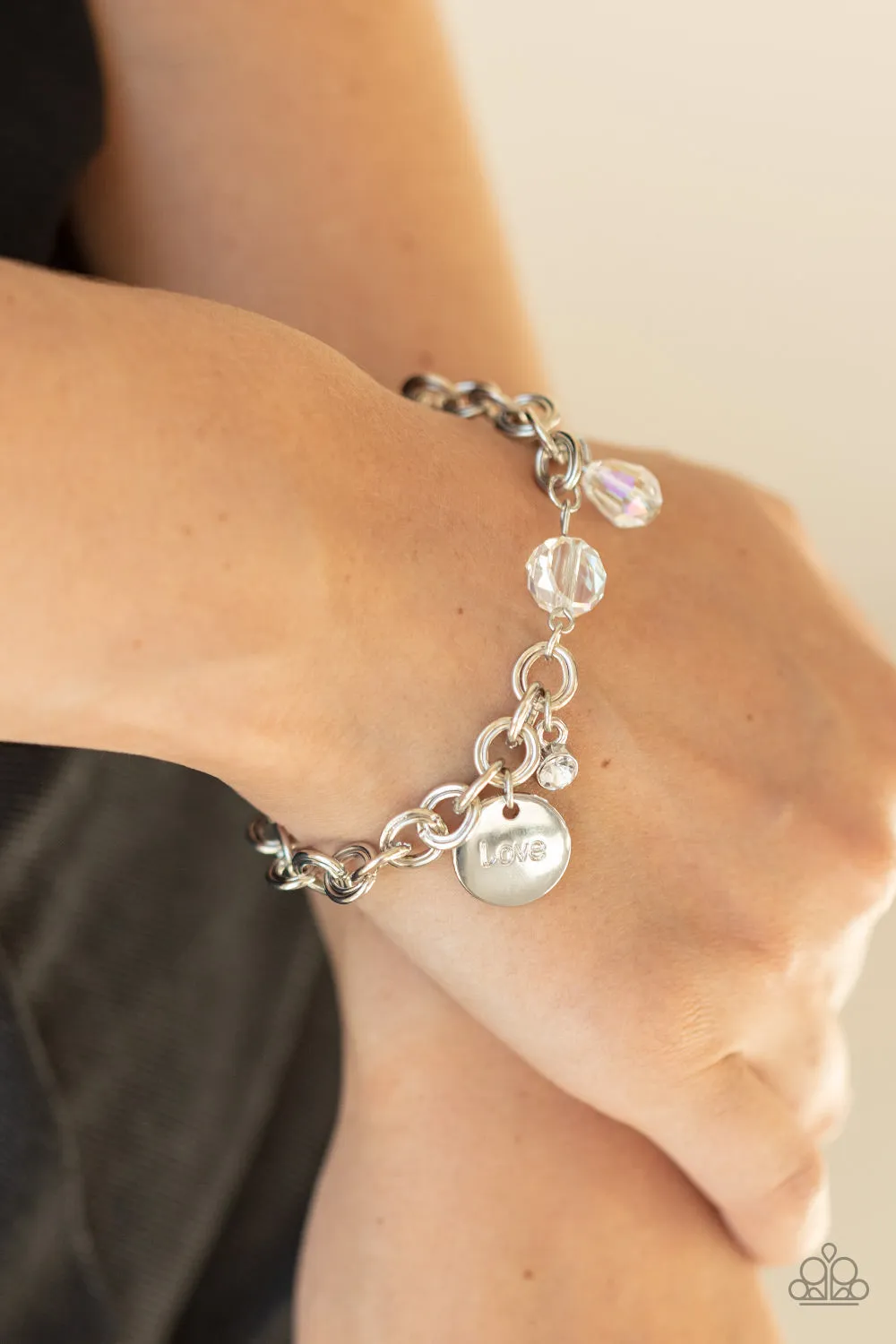 Paparazzi Lovable Luster - White Charm Bracelet