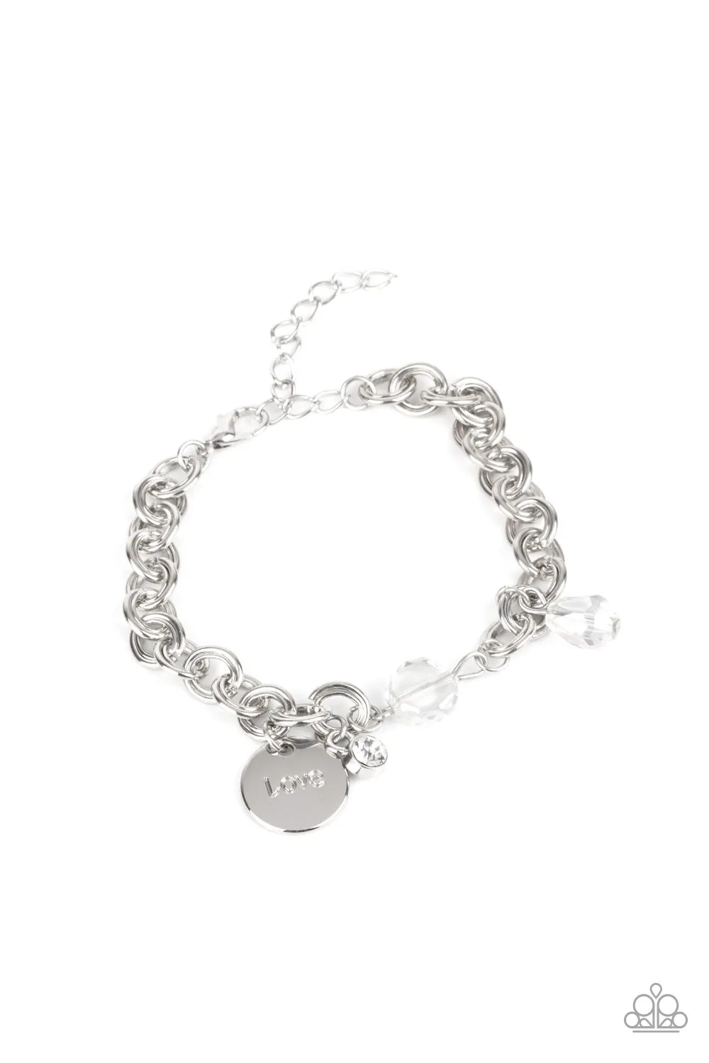 Paparazzi Lovable Luster - White Charm Bracelet