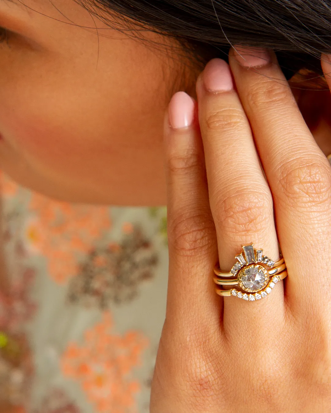 PAVÉ ARC 9 STONE CONTOUR BAND | 14K GOLD & DIAMOND