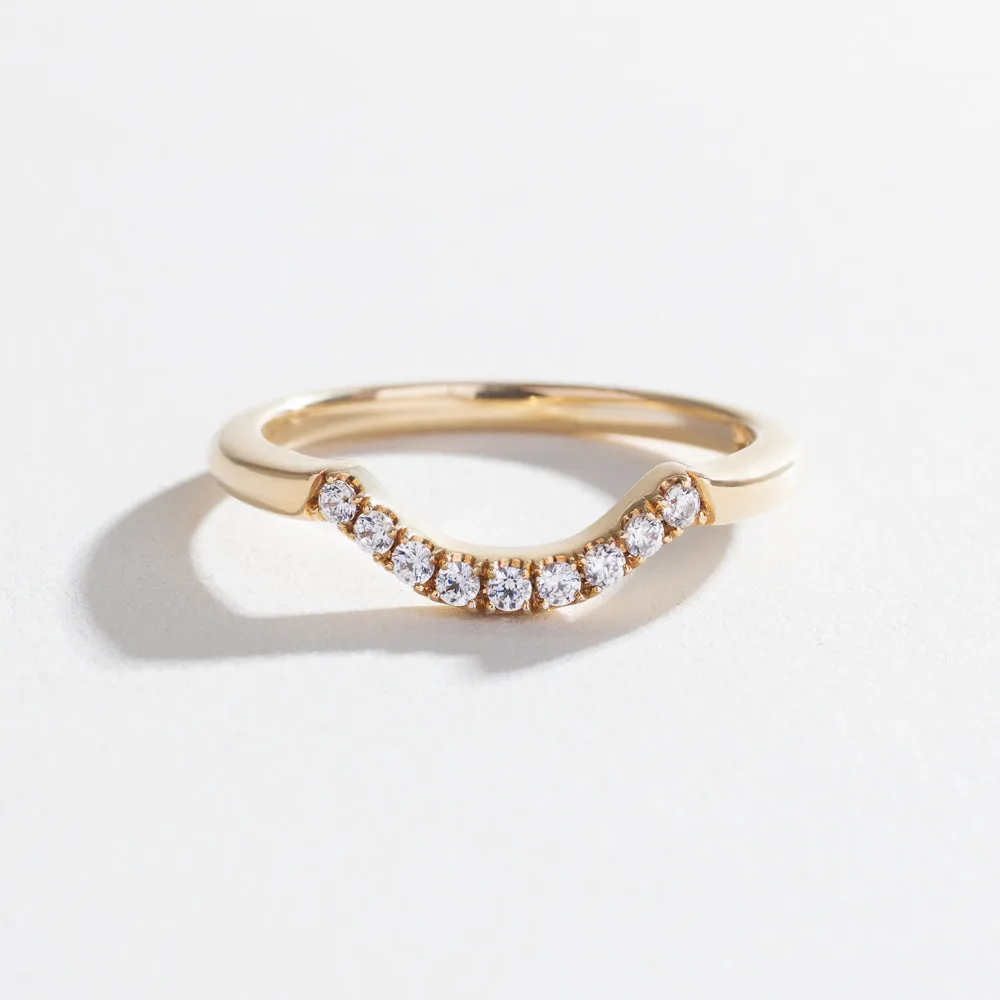 PAVÉ ARC 9 STONE CONTOUR BAND | 14K GOLD & DIAMOND