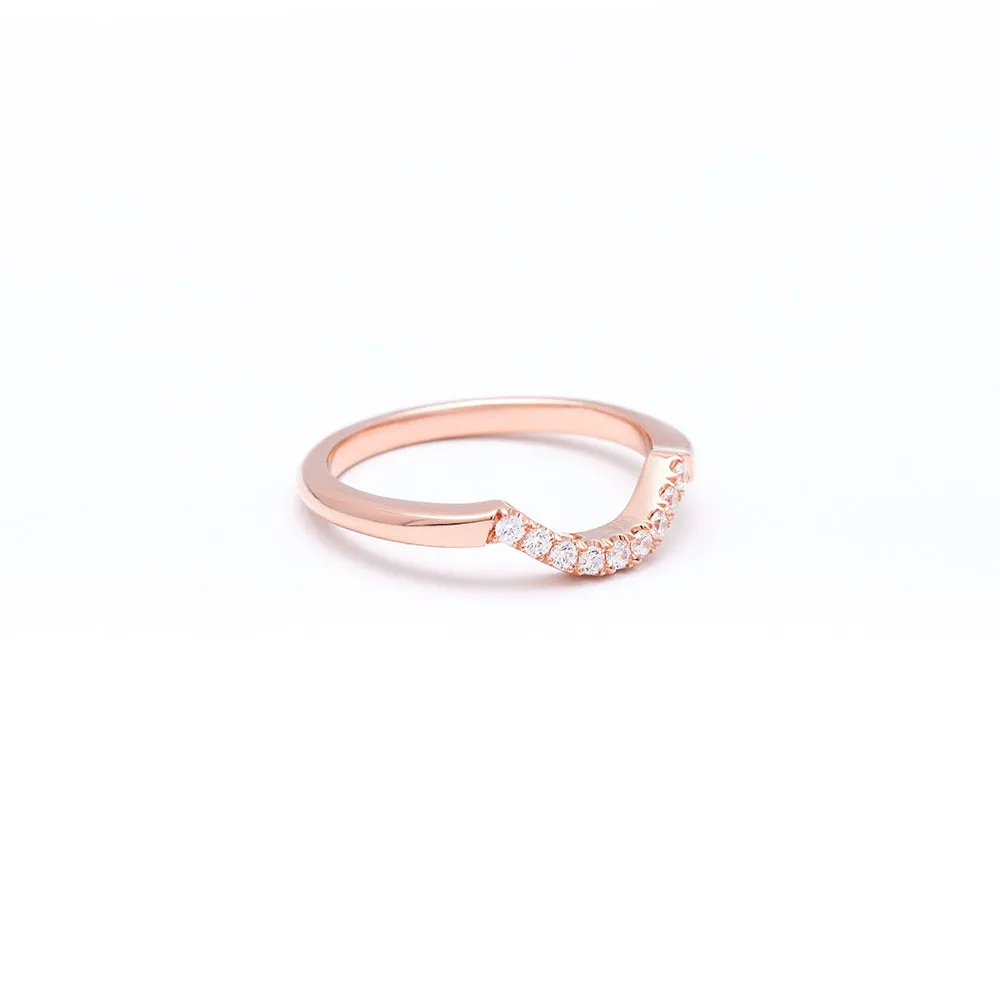 PAVÉ ARC 9 STONE CONTOUR BAND | 14K GOLD & DIAMOND