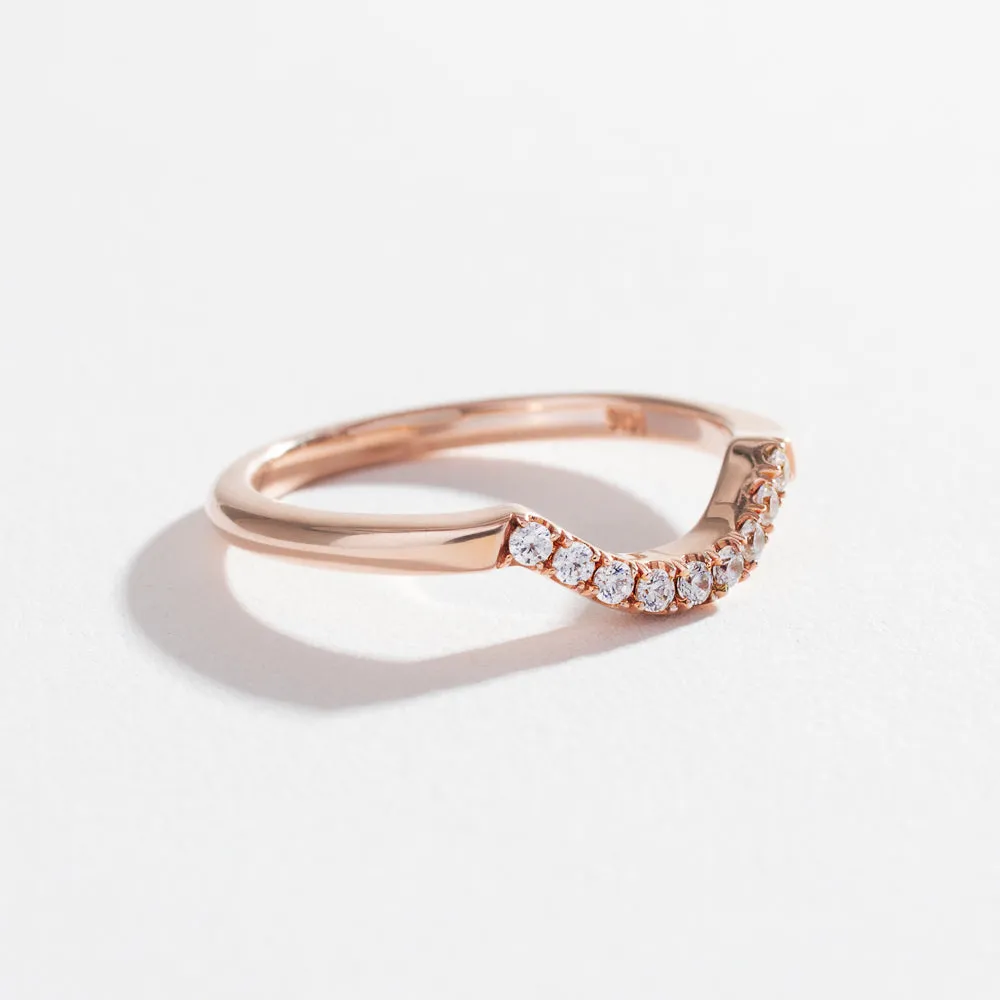 PAVÉ ARC 9 STONE CONTOUR BAND | 14K GOLD & DIAMOND