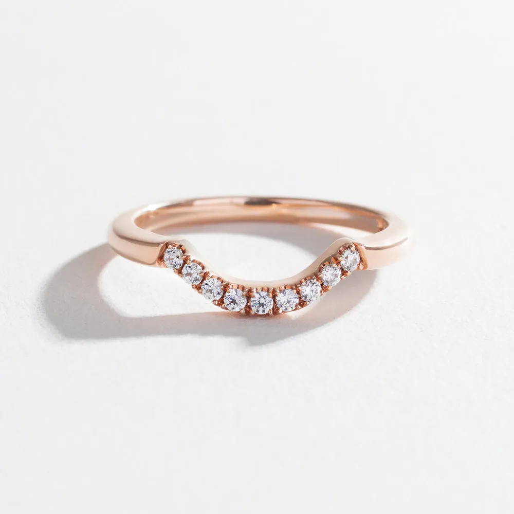 PAVÉ ARC 9 STONE CONTOUR BAND | 14K GOLD & DIAMOND
