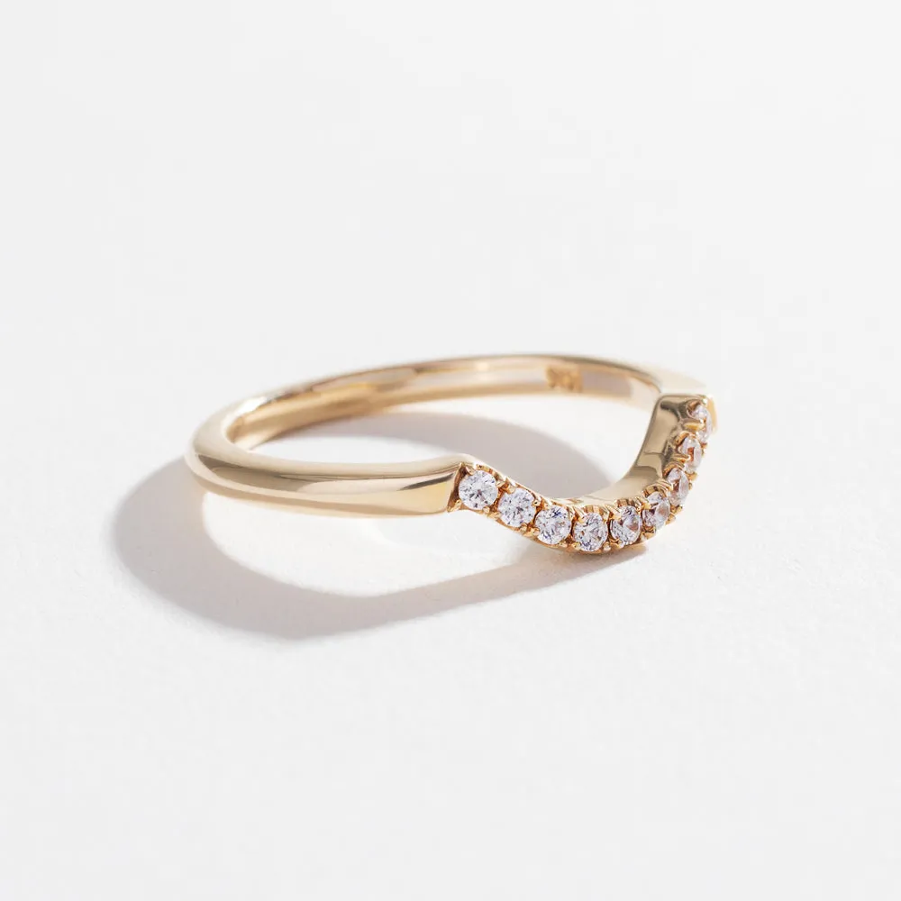 PAVÉ ARC 9 STONE CONTOUR BAND | 14K GOLD & DIAMOND