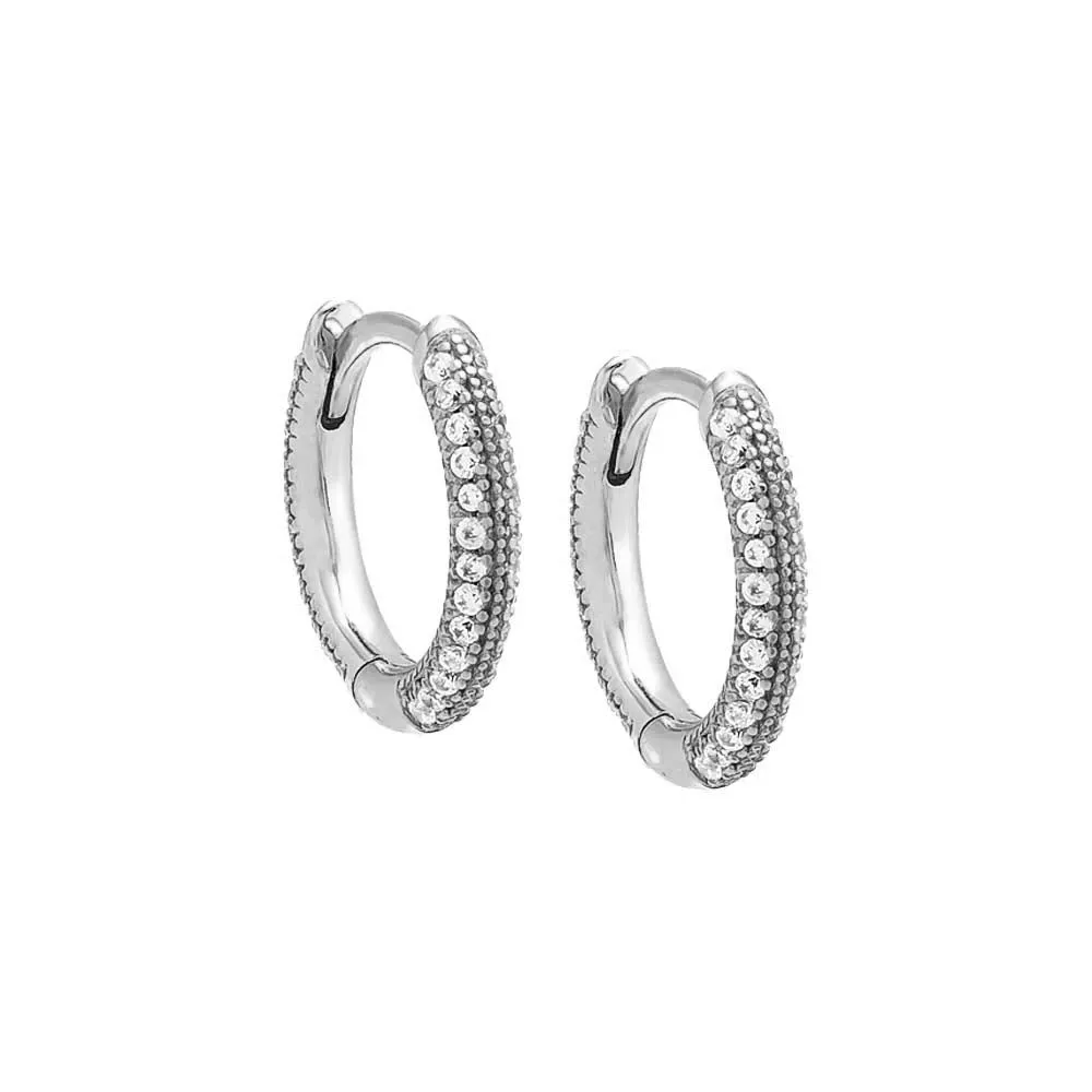 Pavé Rounded Huggie Earring