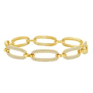 Pave Linked Oval Bracelet