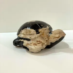 PETRIFIED WOOD CARVED TURTLE