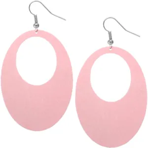 Pink Gigantic Oval Cutout Earrings