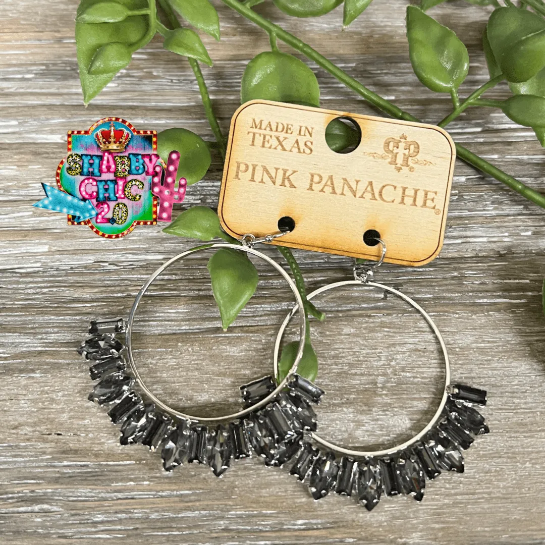 Pink Panache Well Rounded Earrings - Grey stone