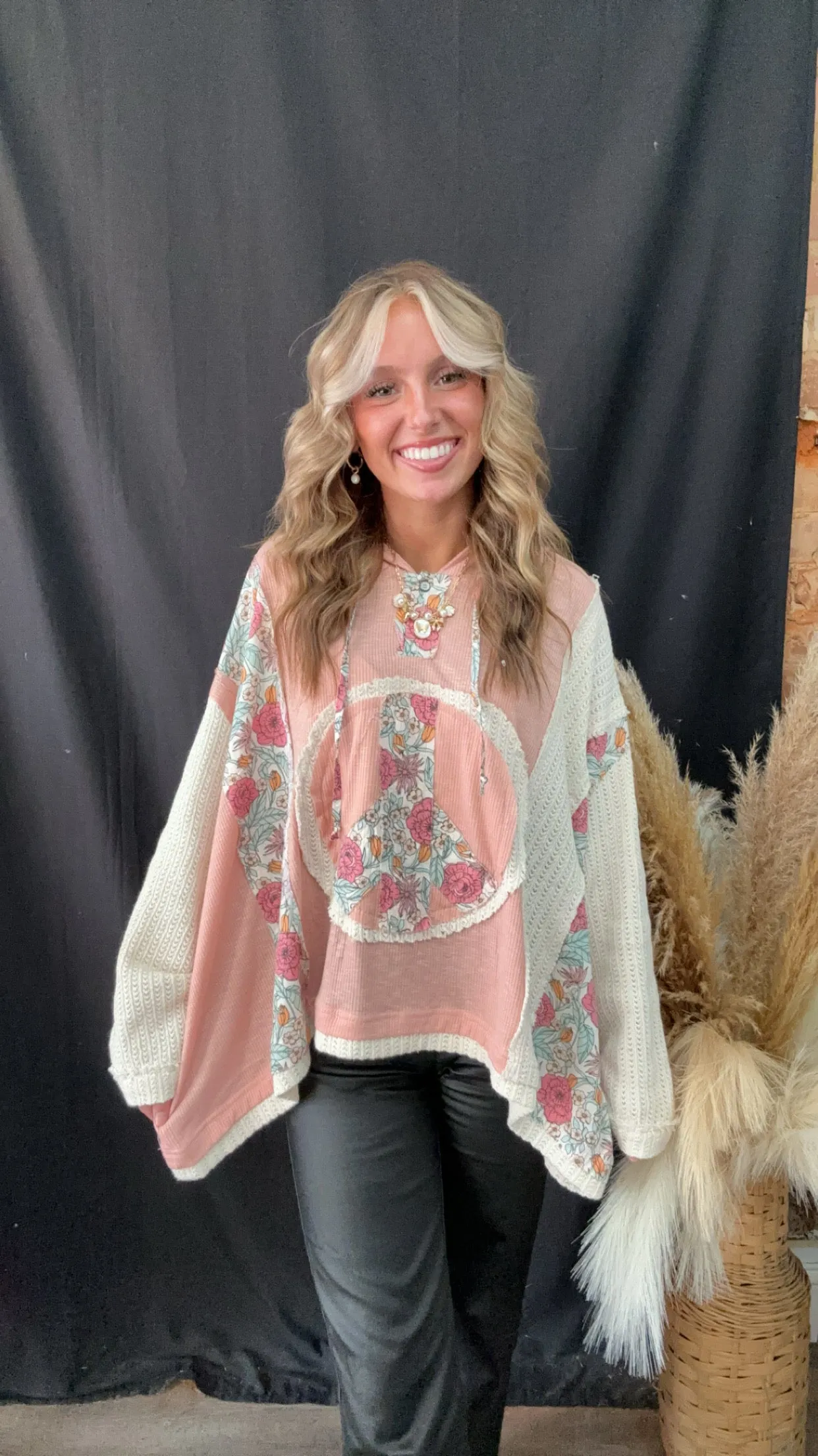 Pink Peace Floral Top