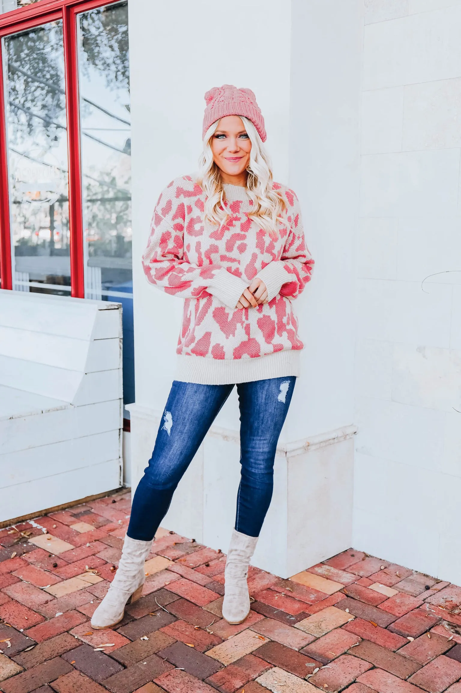 Pink Punch Leopard Sweater S-3X