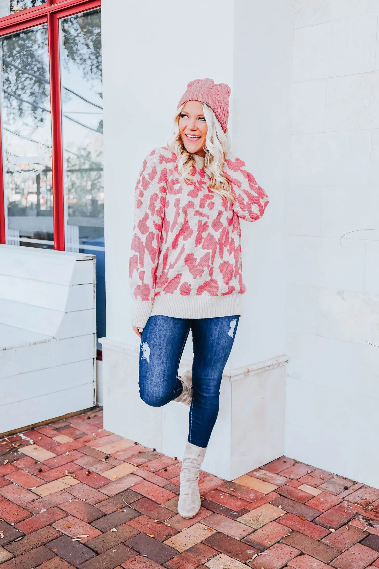 Pink Punch Leopard Sweater S-3X
