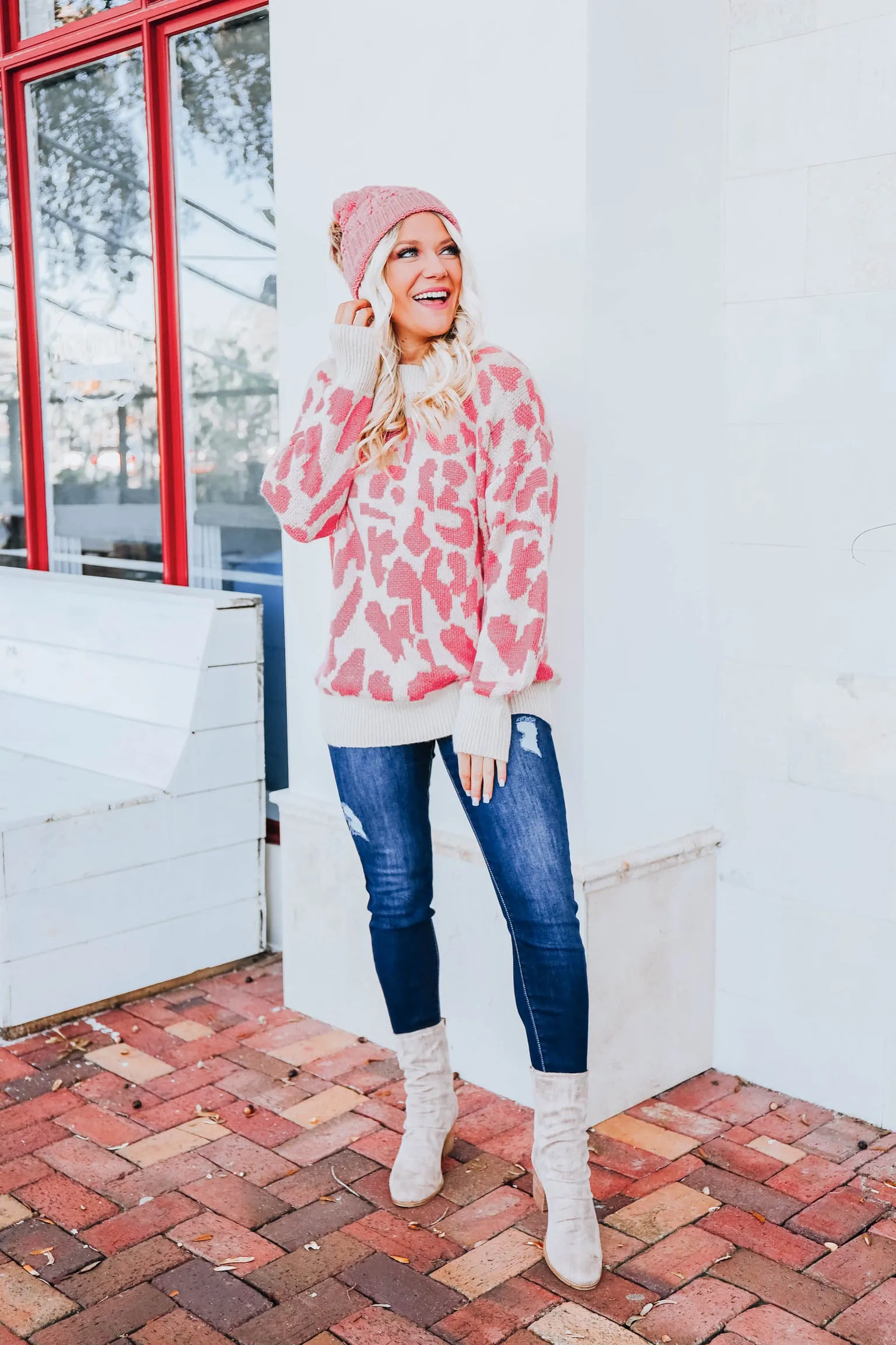 Pink Punch Leopard Sweater S-3X