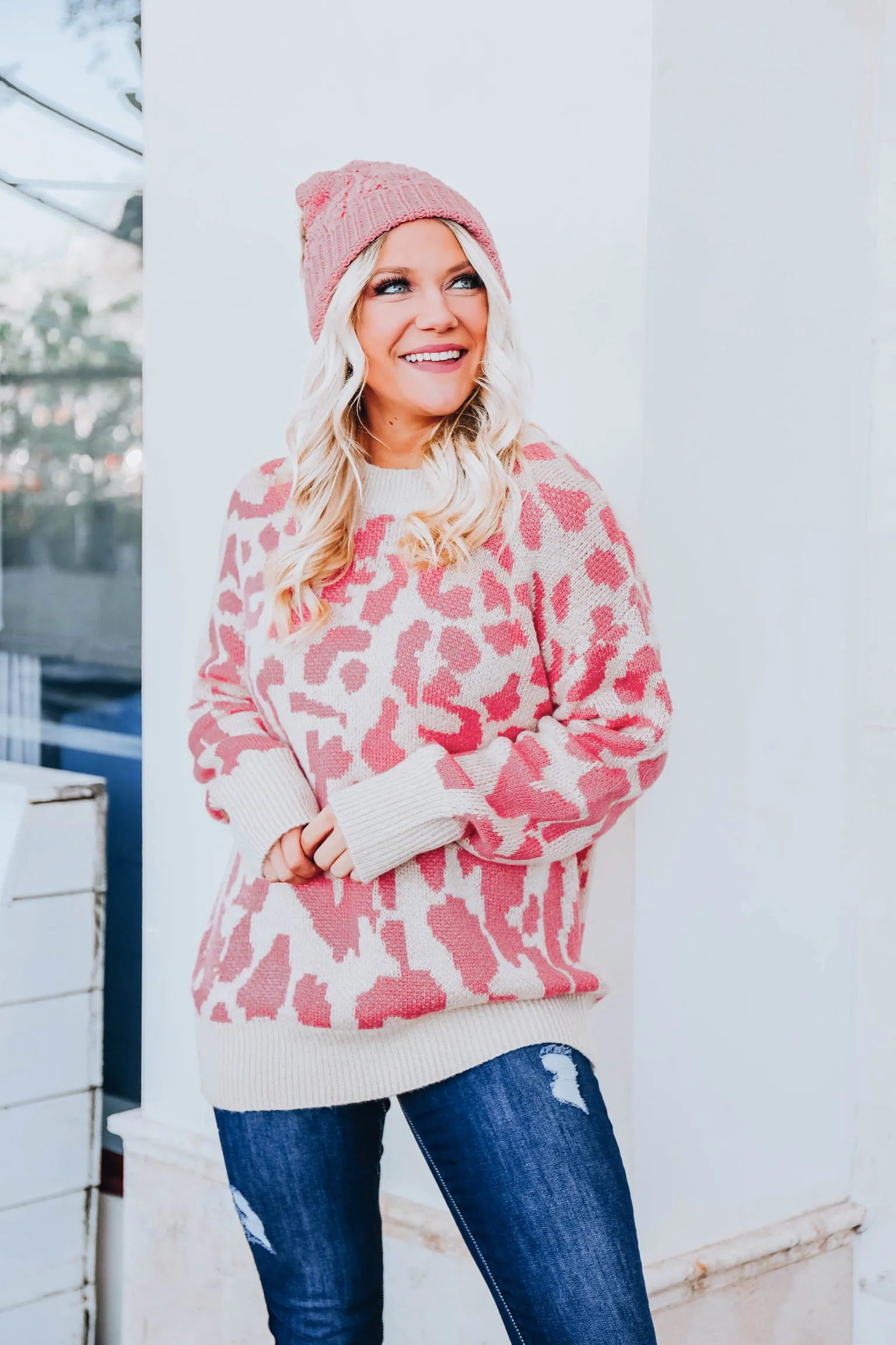 Pink Punch Leopard Sweater S-3X