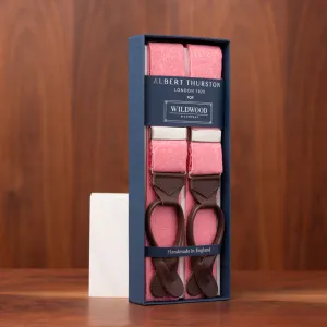 Pink Subtle Floral Silk Suspenders