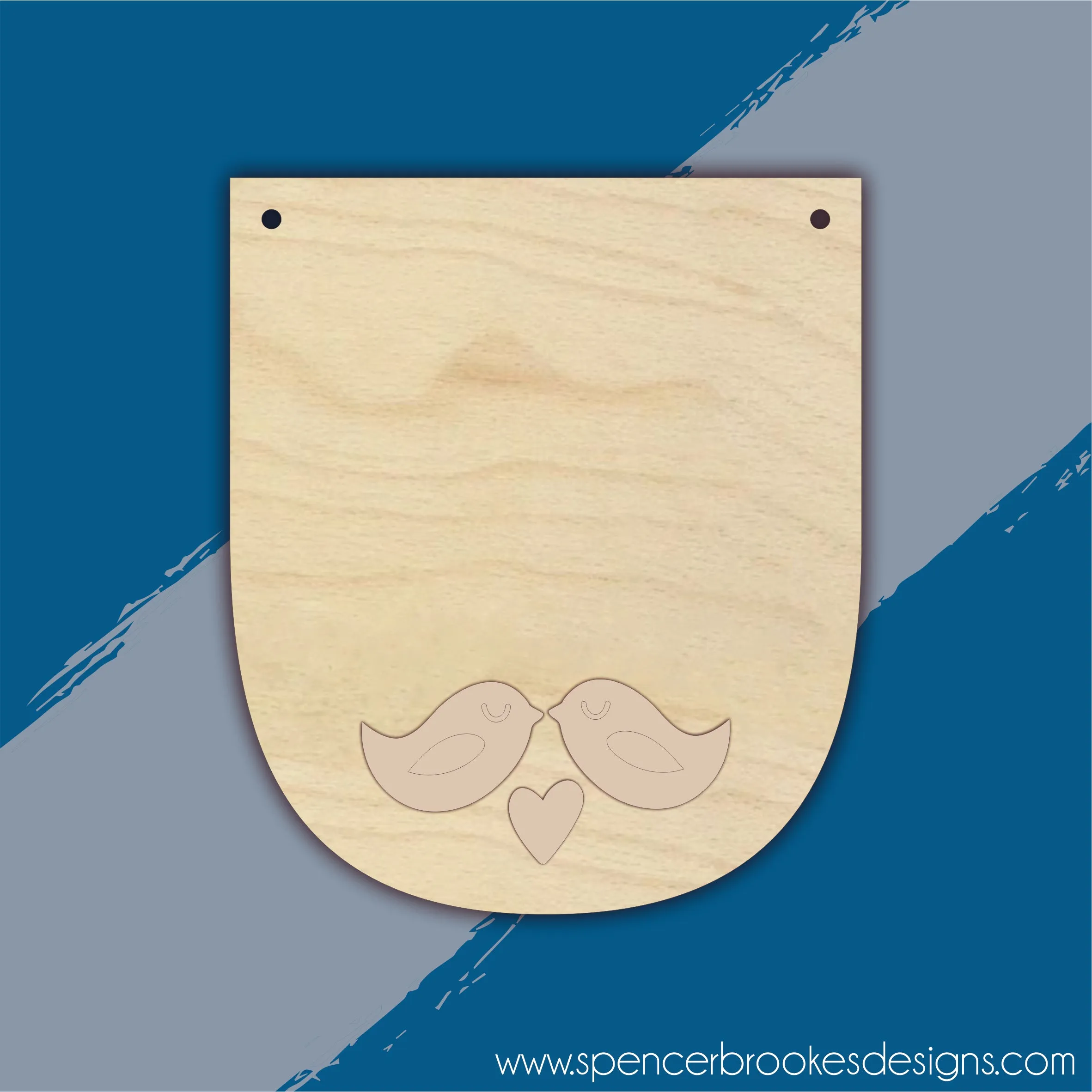 Plywood BLANK Rounded Pennant Flag With Shape - Birds