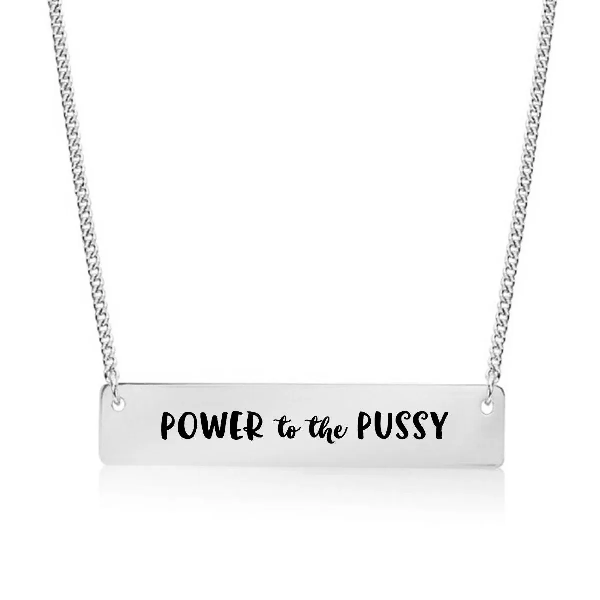 Power to the Pussy Gold / Silver Bar Necklace