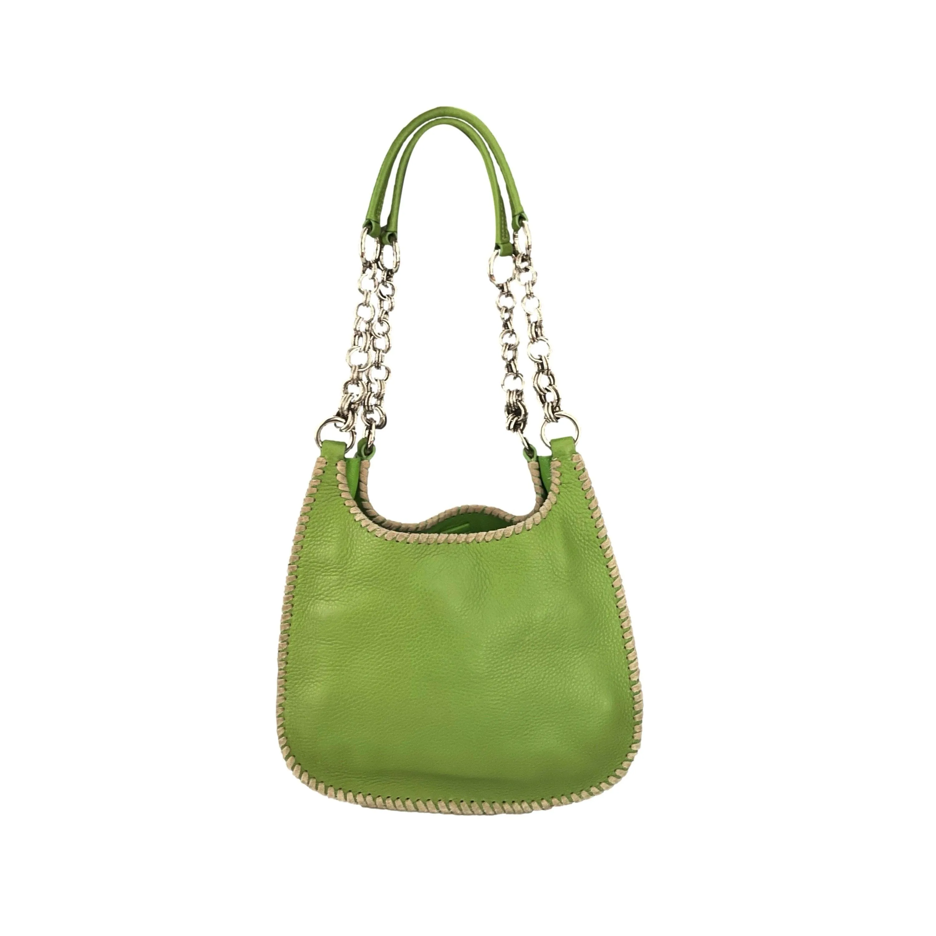 Prada Lime Green Chain Shoulder Bag