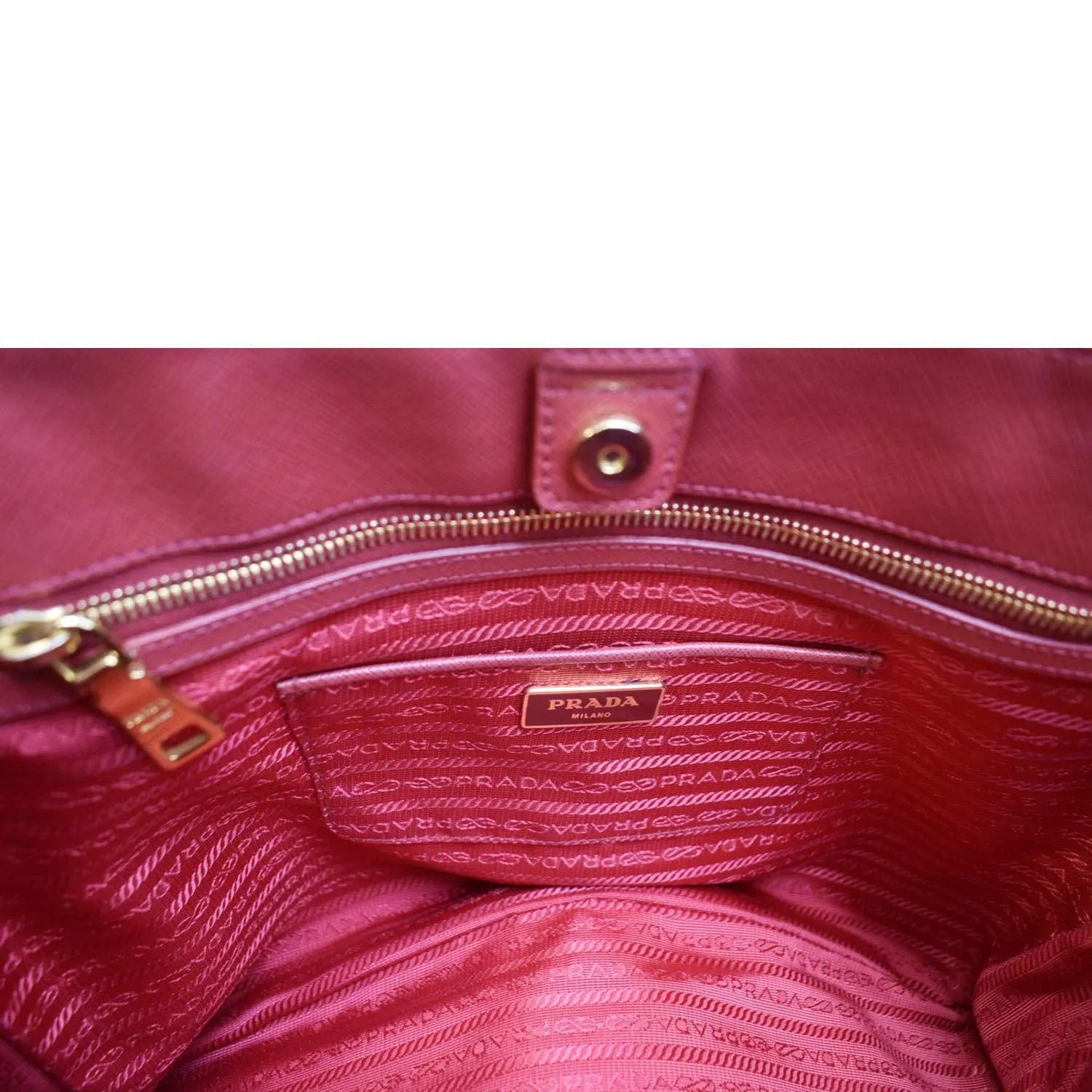 PRADA Lux Open Saffiano Leather Tote Bag Red