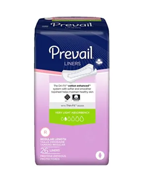 Prevail Thin Pantiliners, 1 Case (12packs of 26)