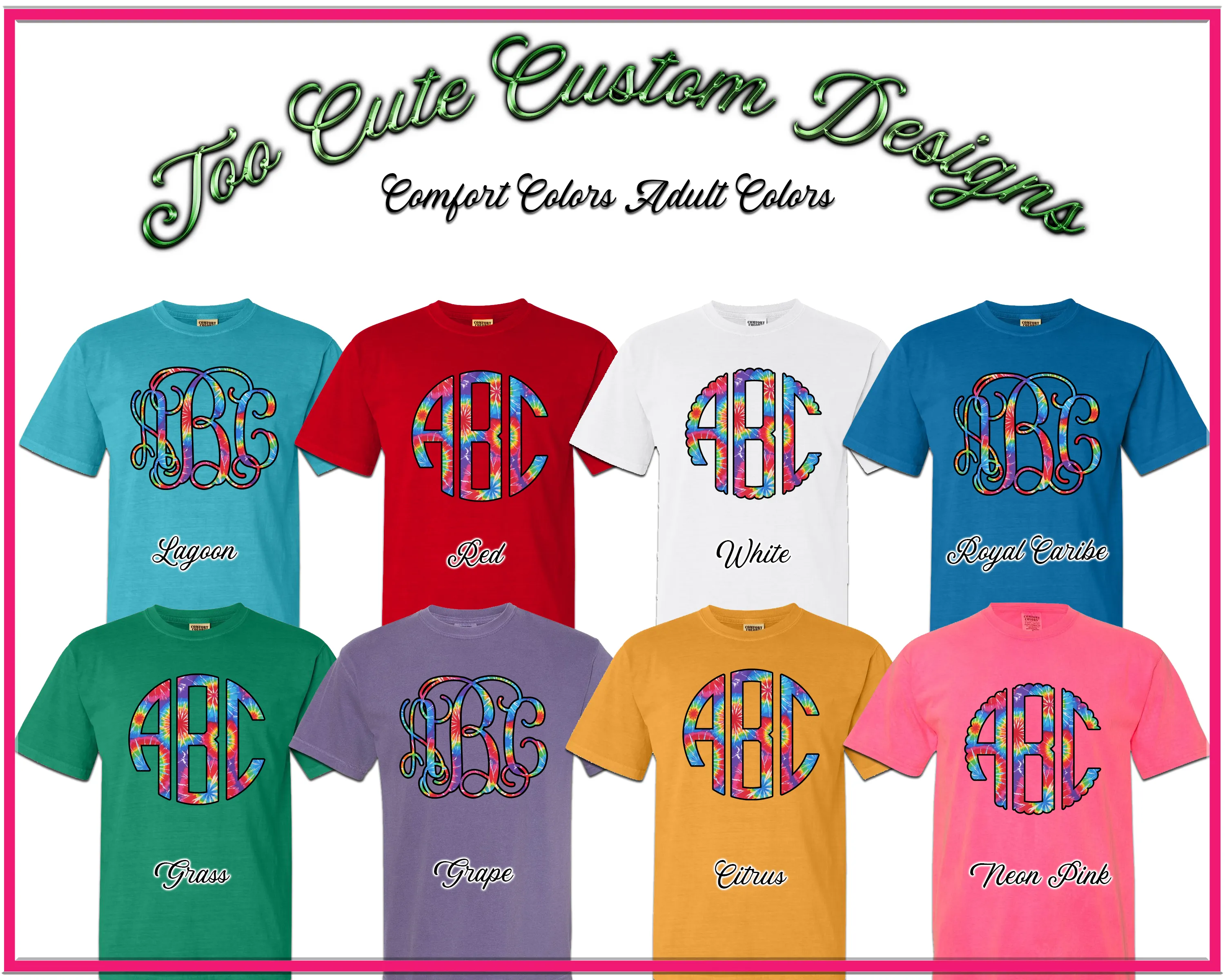 Primary Tie Dye BIG Monogram Tee
