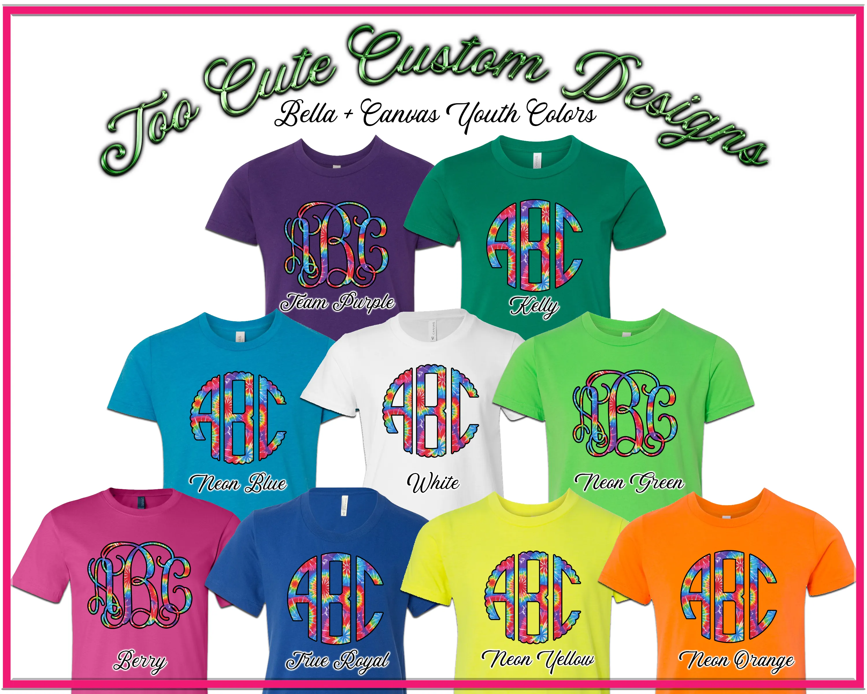 Primary Tie Dye BIG Monogram Tee
