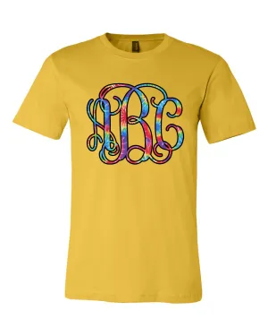 Primary Tie Dye BIG Monogram Tee