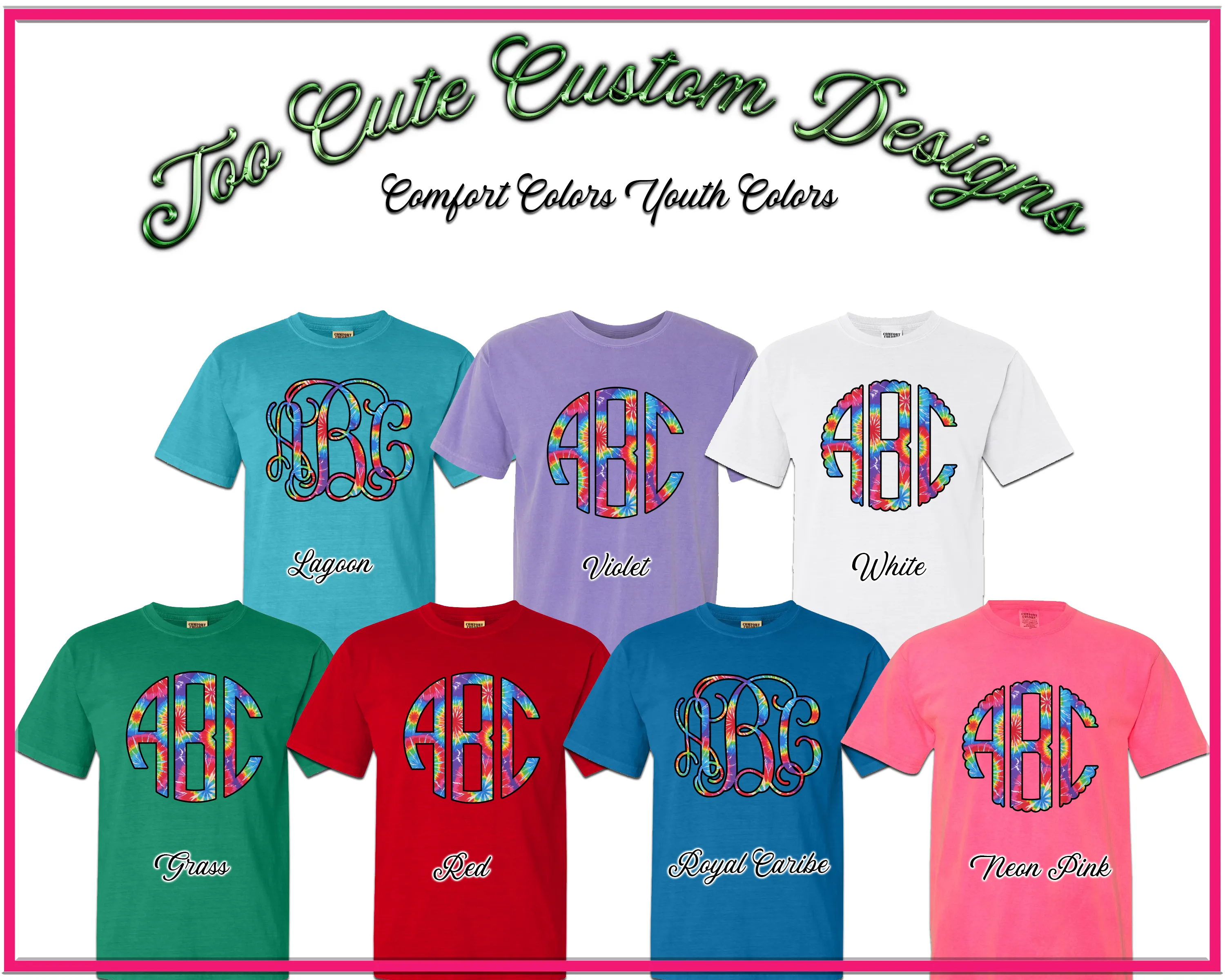 Primary Tie Dye BIG Monogram Tee