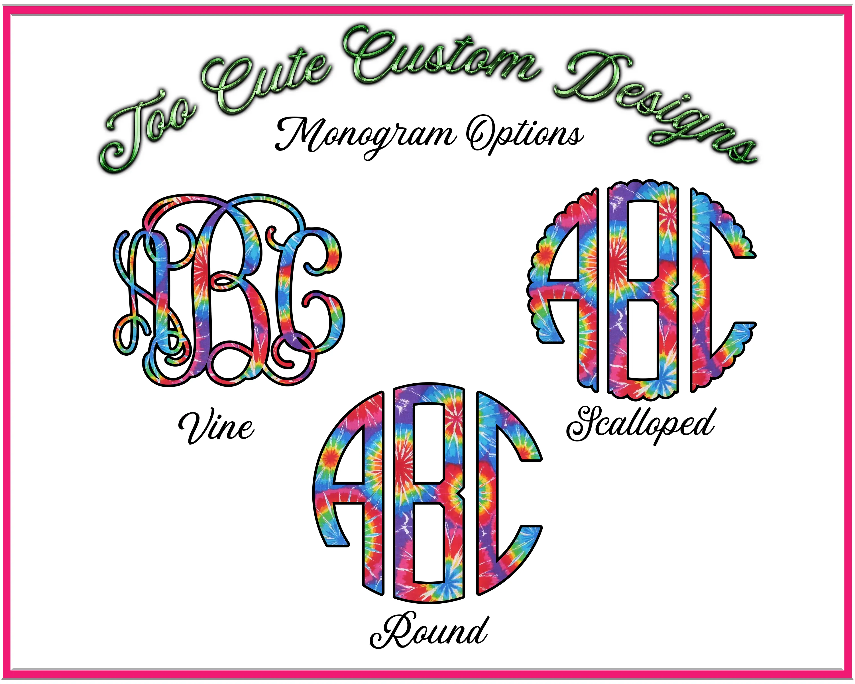 Primary Tie Dye BIG Monogram Tee