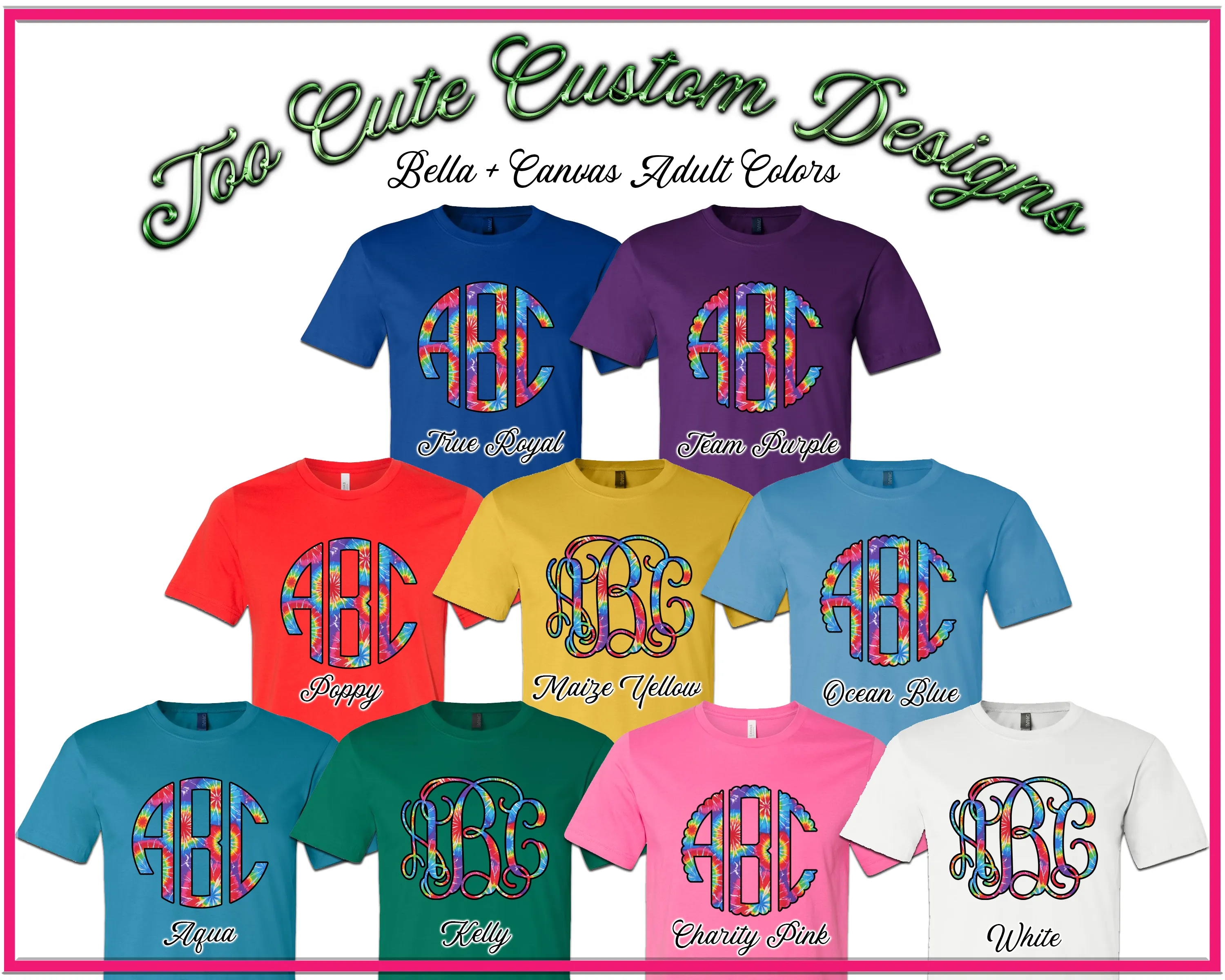 Primary Tie Dye BIG Monogram Tee