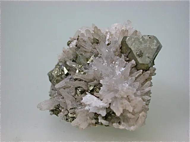 Pyrite on Quartz, 3200 level, Stewart Mine, Butte District, Silver Bow County, Montana 2.5 x 3.5 x 4.5 cm $25. Online August 1 SOLD