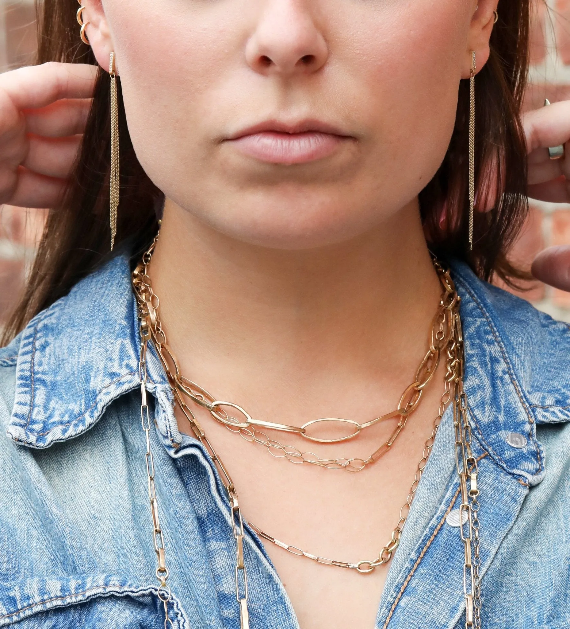 "Harlow" 14 Karat Yellow Gold Mixed-Link Chain Necklace