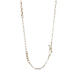 "Harlow" 14 Karat Yellow Gold Mixed-Link Chain Necklace