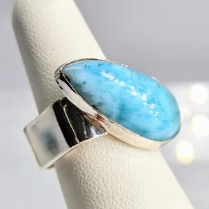 "Island Life" Sz 6.5  Ring -  Larimar, Sterling