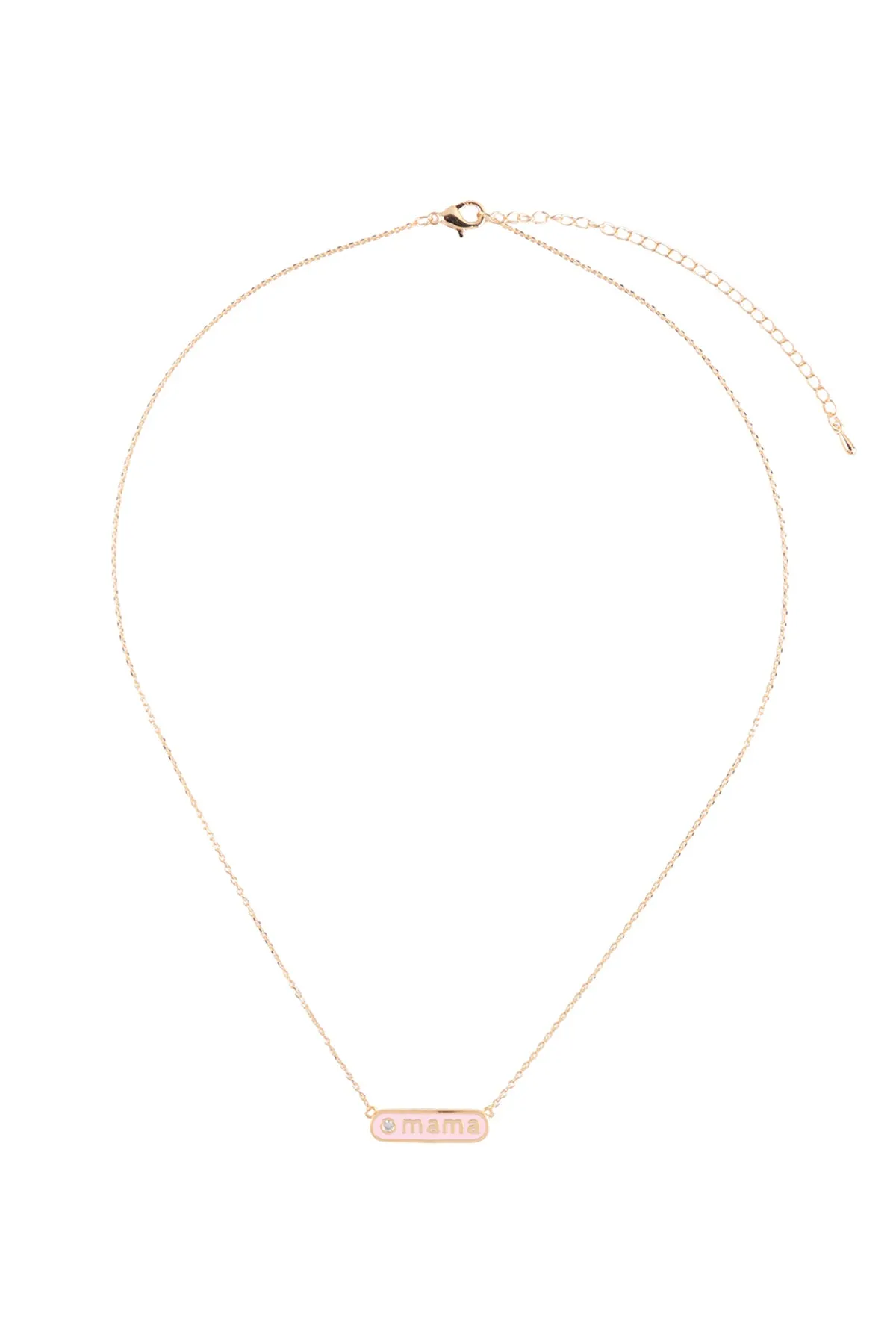 "MAMA" PERSONALIZED ROUNDED BAR W/COLOR BRASS NECKLACE