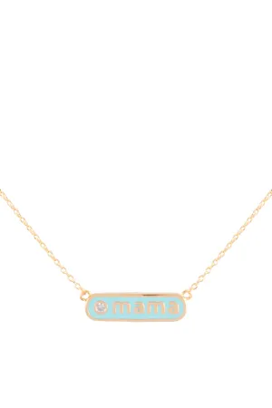 "MAMA" PERSONALIZED ROUNDED BAR W/COLOR BRASS NECKLACE