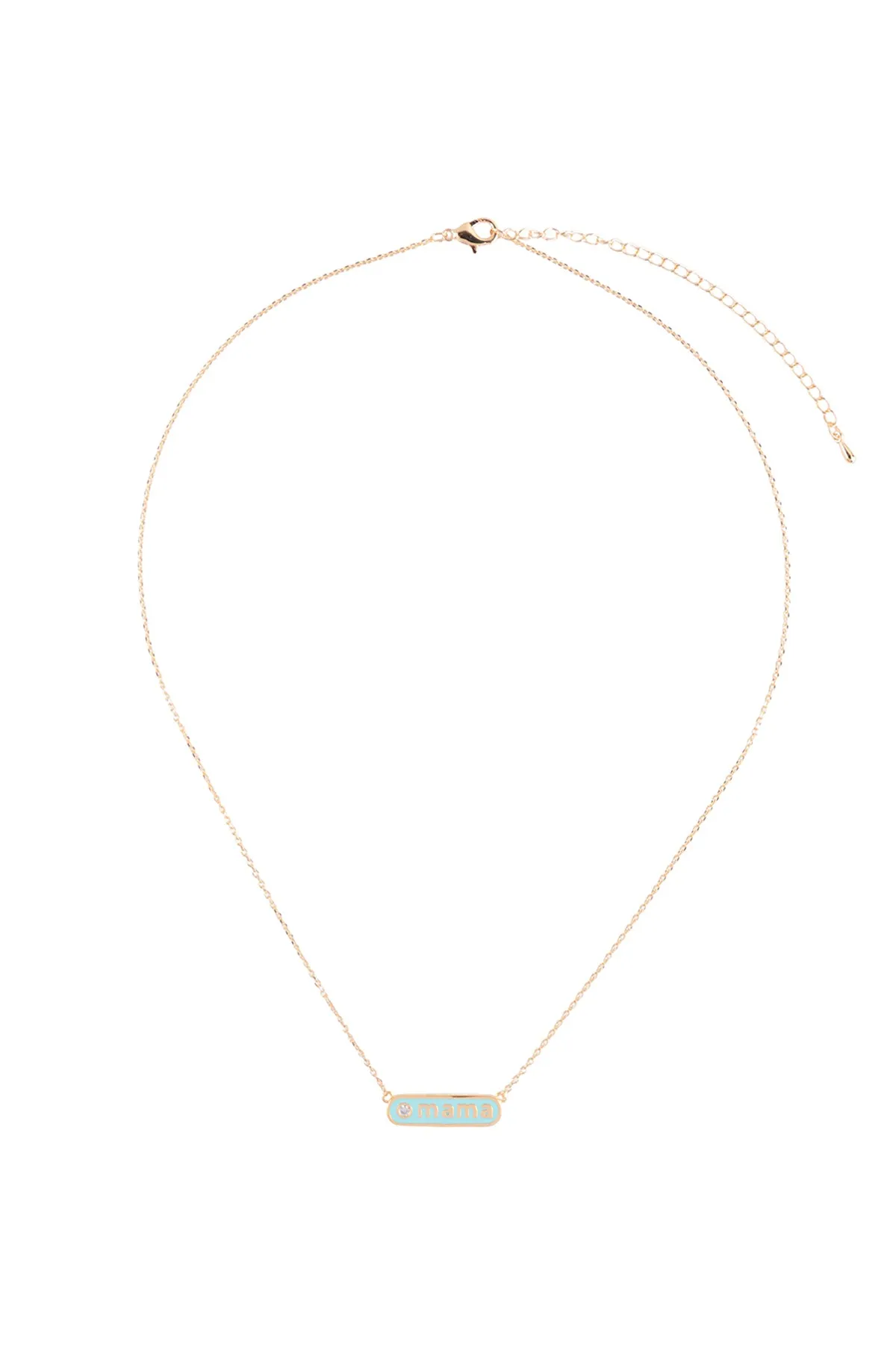 "MAMA" PERSONALIZED ROUNDED BAR W/COLOR BRASS NECKLACE