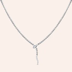 "Serpentia" Rounded Box Chain Snake Necklace