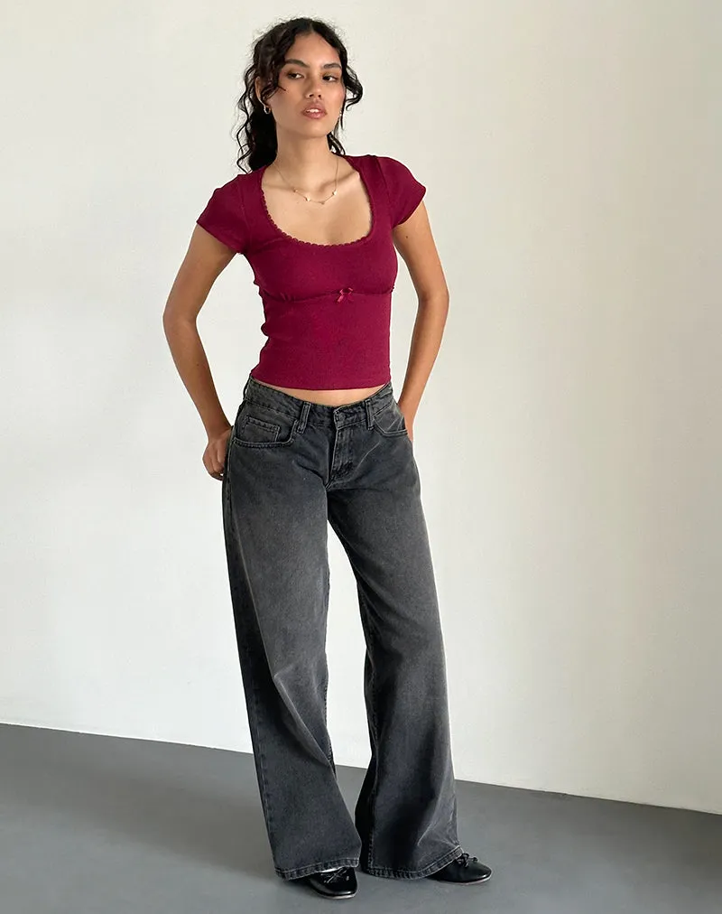 Rada Top in Rib Burgundy