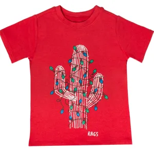 RAGS S/S Rounded Kids Tee - Christmas Cactus