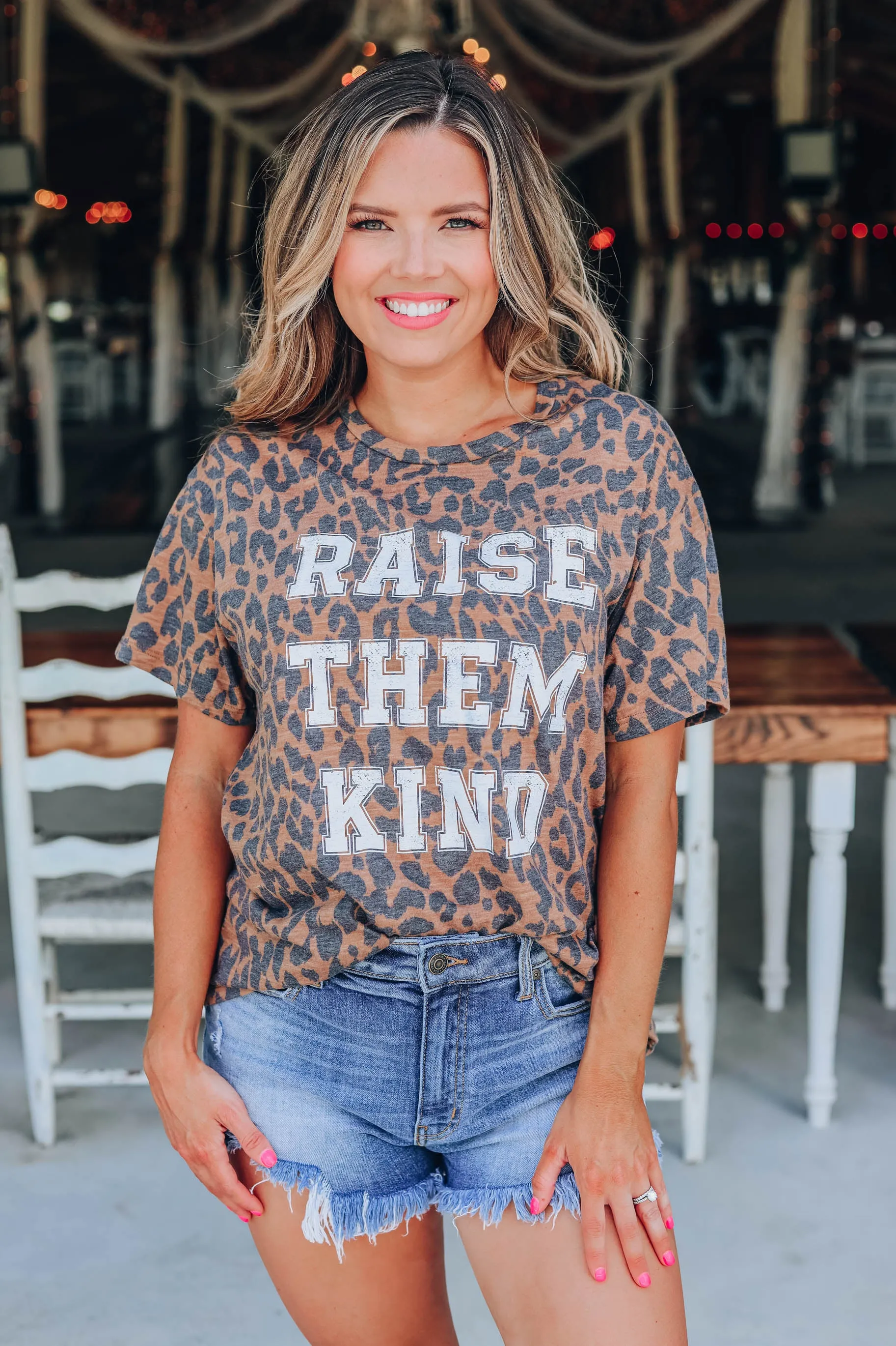 Raise Them Kind Leopard Graphic Tee