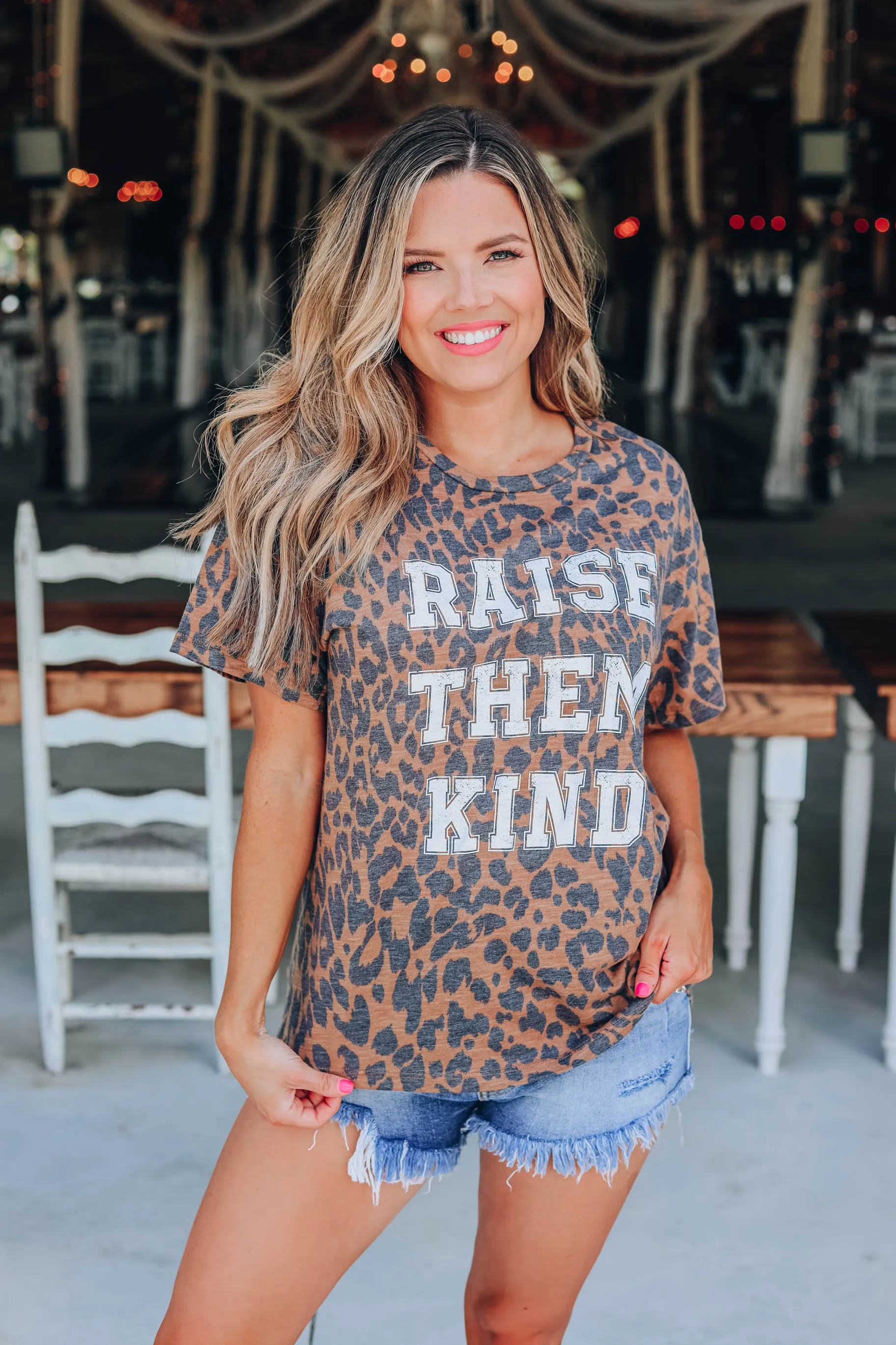 Raise Them Kind Leopard Graphic Tee