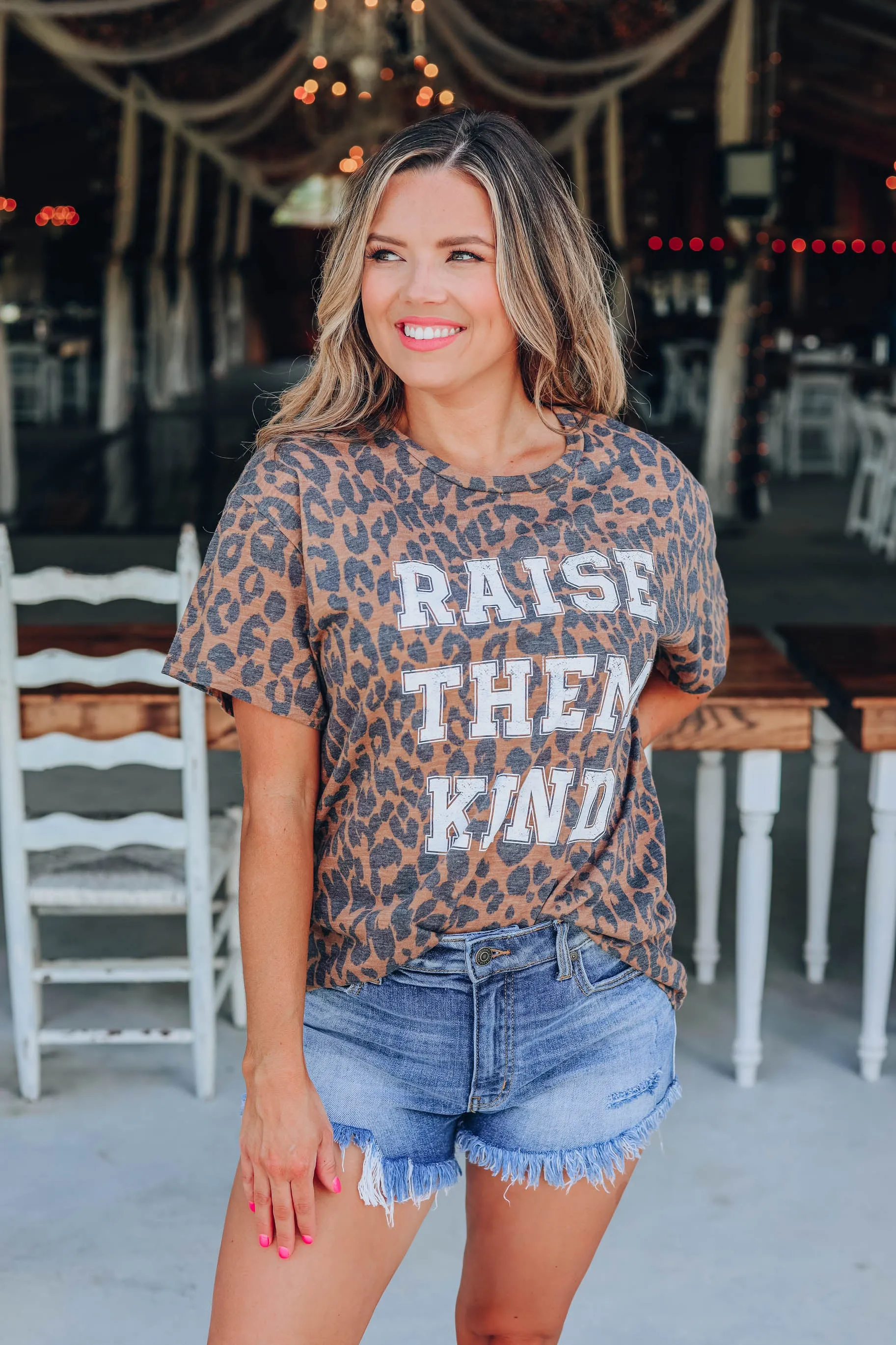 Raise Them Kind Leopard Graphic Tee