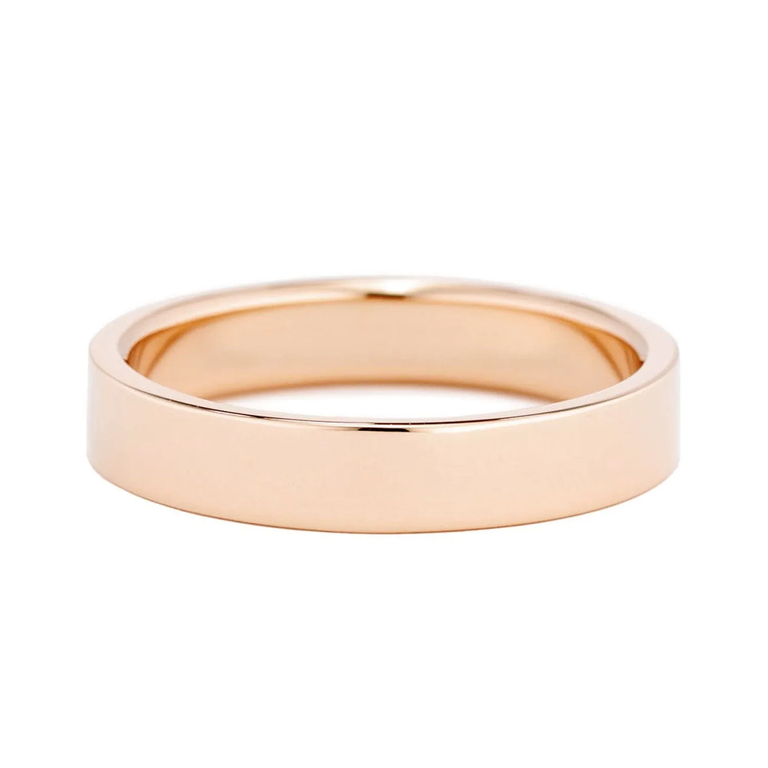 Ready to Ship - 4mm Flat Wedding Band (Size 8.5, 14K Rose Gold)