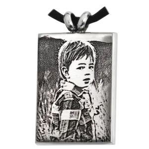 Rectangle 3D Photo Memorial Pendant
